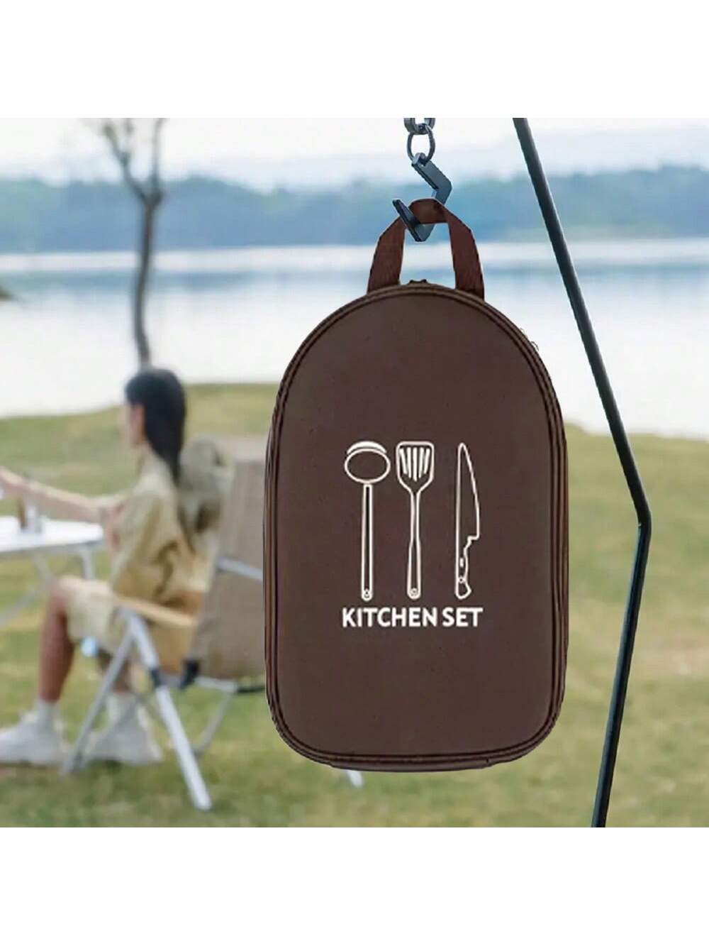 Camping Cooking Utensils Storage - アウトドアキャンプ調理器具収納袋調理器具オーガナイザーキッチン用品コンテナバッグポータブルピクニックバーベキュー食器ポーチ