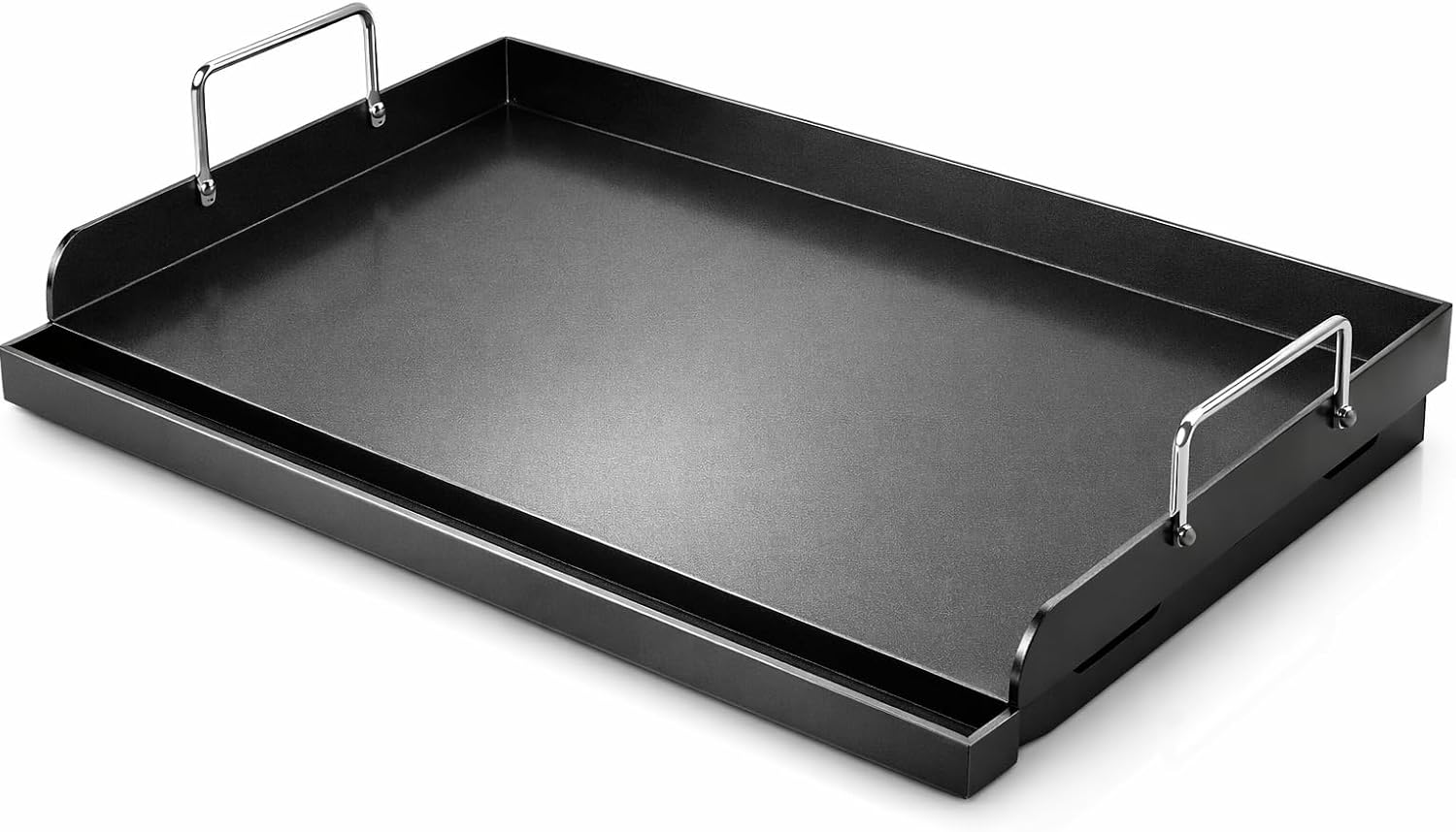 Camping Cooking Flat Top - ノンスティック鋳鉄製フラットトップグリドルプレート セラミックコーティング グリルトッパーシート サイドハンドル付き クッキングベース アウトドアキャンプ
