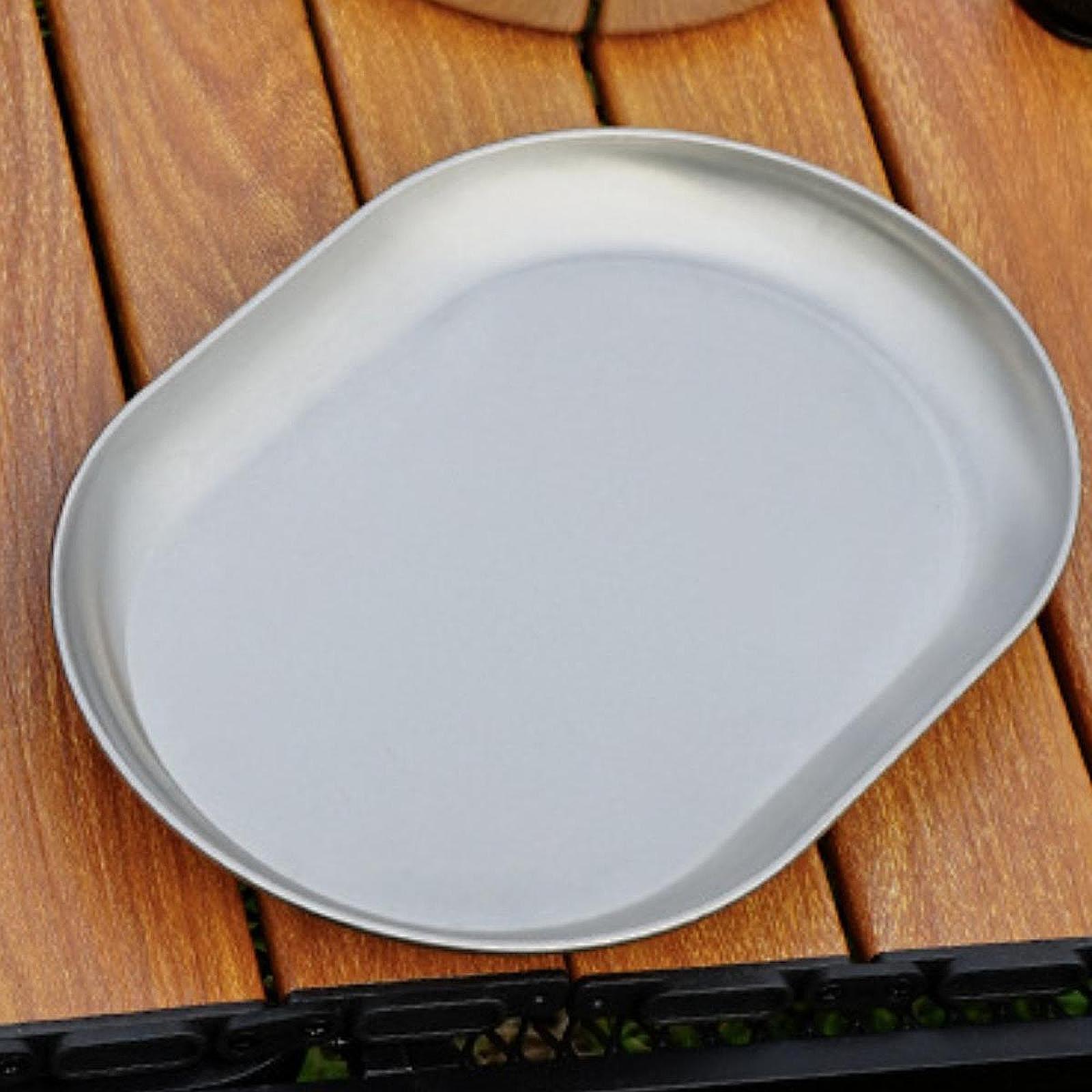 Camping Cooking Dishes - アウトドア用ステンレス製キャンププレート、お手入れ簡単な調理皿、キャンプや家庭用の携帯食器