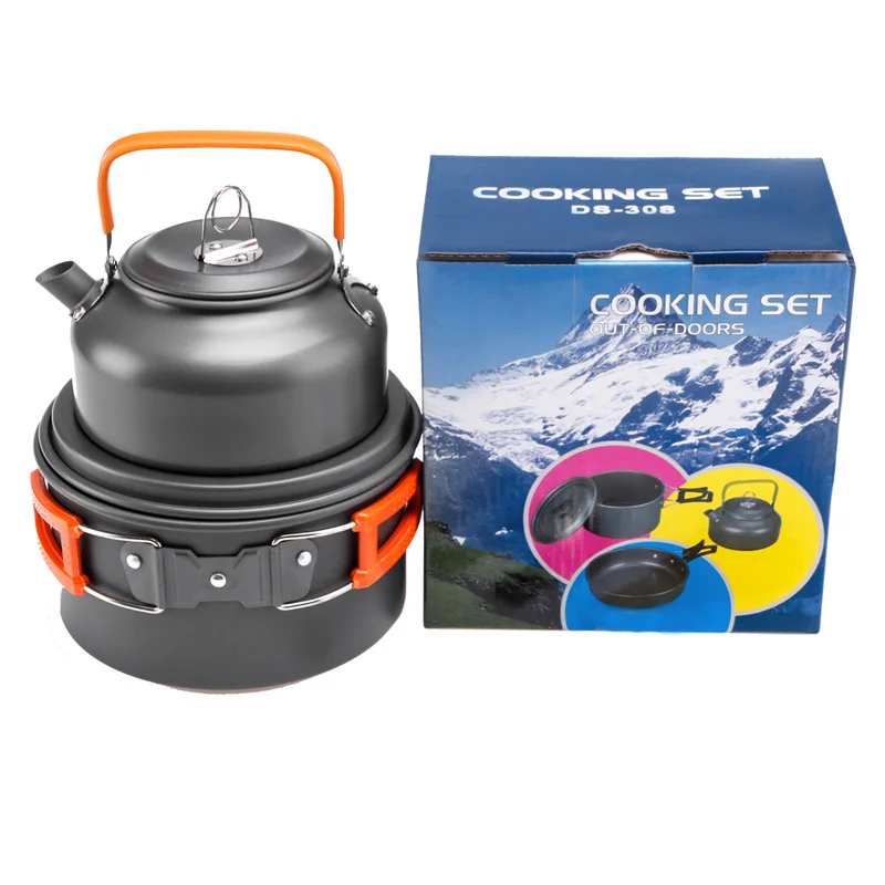 Camping Cooking Pots And Pans - アウトドアポットパンケトルキャンプ調理器具キットハイキングピクニック自動運転折りたたみ調理鍋食器調理器具観光ハイキング