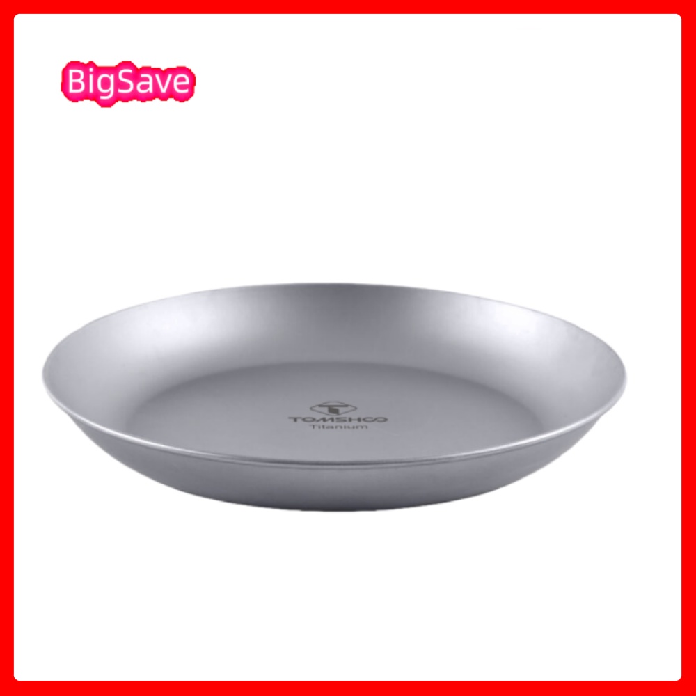 Camping Cooking Dishes - ポータブルチタンラウンドキャンププレート屋外超軽量食器調理器具食器洗い機対応バックパッキングディナープレートバーベキュー用