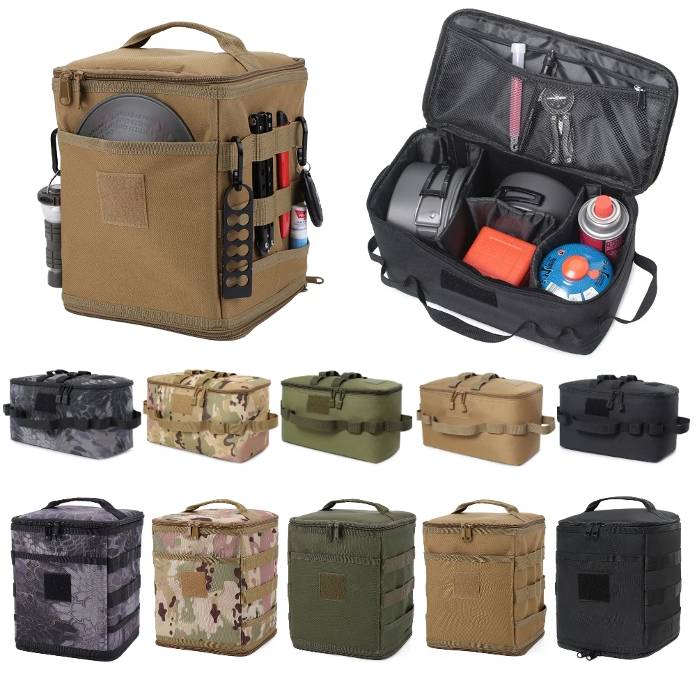 Camping Cooking Utensils Storage - 戦術的なポーチキャンプ収納袋調理器具オーガナイザーポータブル食器ハンドバッグピクニックバッグ屋外ハイキング旅行用