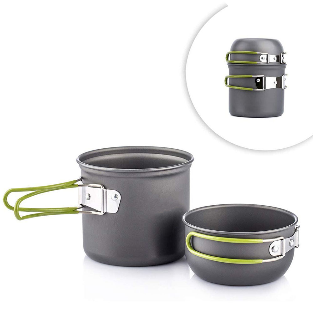 Camping Hiking Cooking - 超軽量キャンプポット調理器具セットポータブル屋外調理食器ハイキングトレッキングピクニック釣り登山