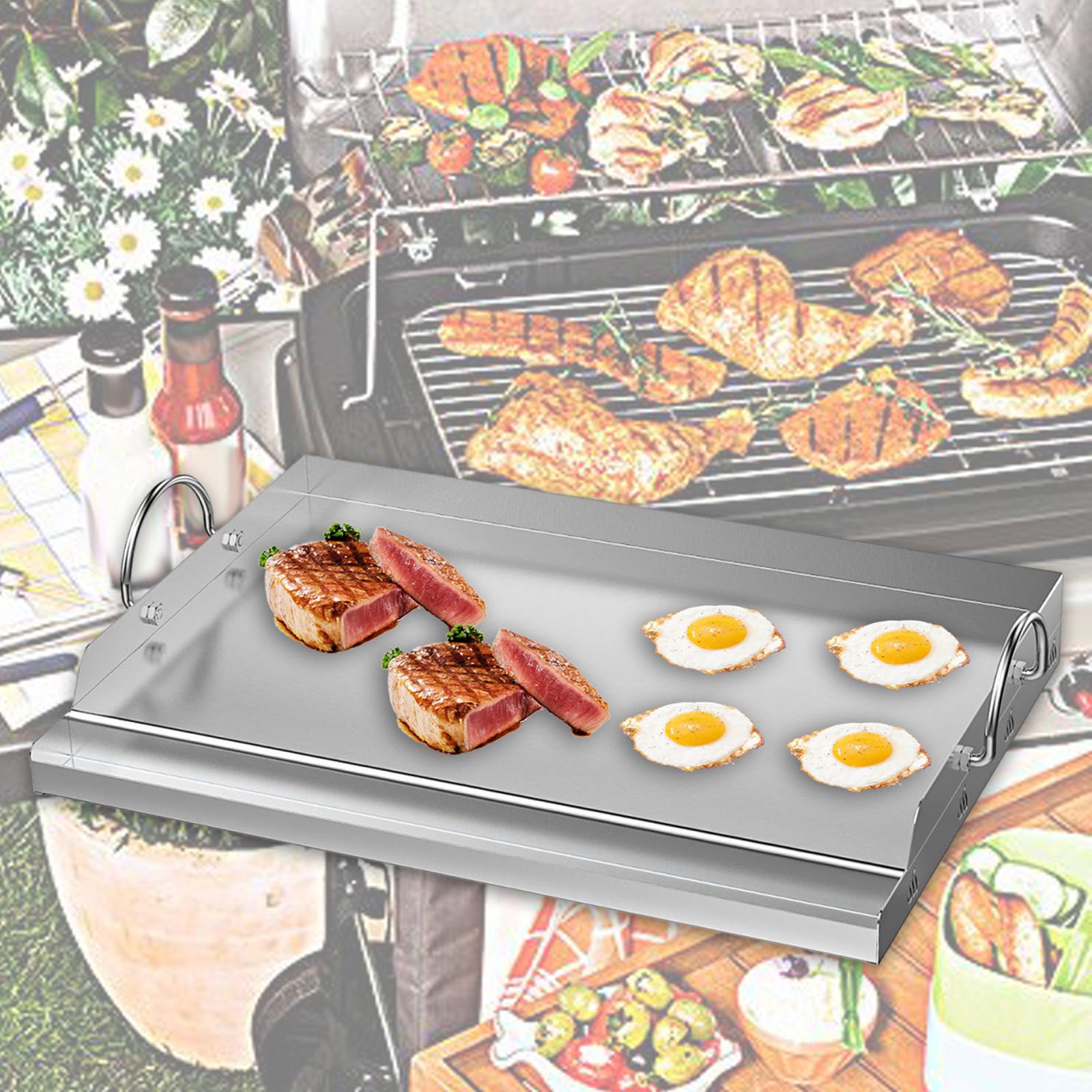 Camping Cooking Flat Top - ステンレス鋼調理グリドルバーベキューツールグリル調理器具フラットトッププレートインサートパーティーキャンプグリル共連れ屋外