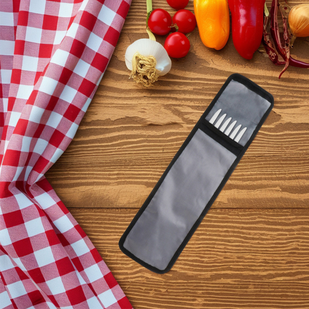Camping Cooking Utensils Storage - 厚みのあるオックスフォードバーベキュー串収納バッグ 181 インチグリル用品収納フラットケース調理器具オーガナイザー屋外キャンプピクニック