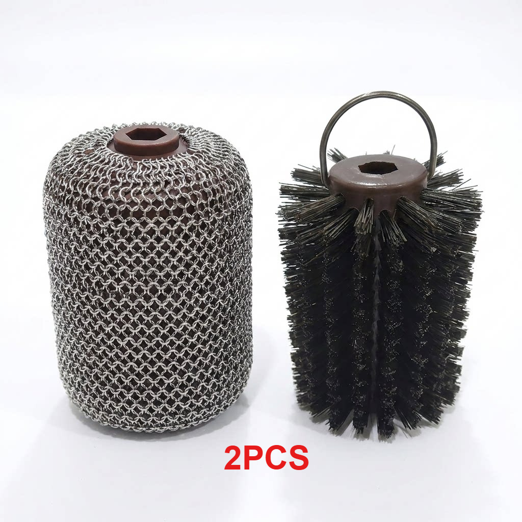 Camping Cooking Bbq - 電動BBQクリーニングブラシ用交換ブラシヘッド2個セット アウトドアキャンプバーベキュー清掃アクセサリー 交換可能