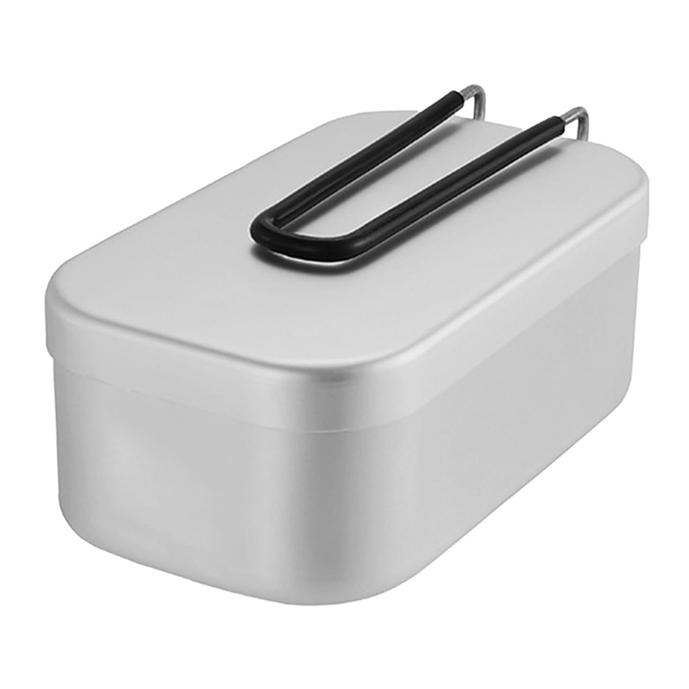 Camping Cooking Rack - 800 ミリリットルアルミ弁当箱屋外キャンプ調理器具食器折りたたみハンドルピクニックボックス調理食品弁当箱ハイキング用