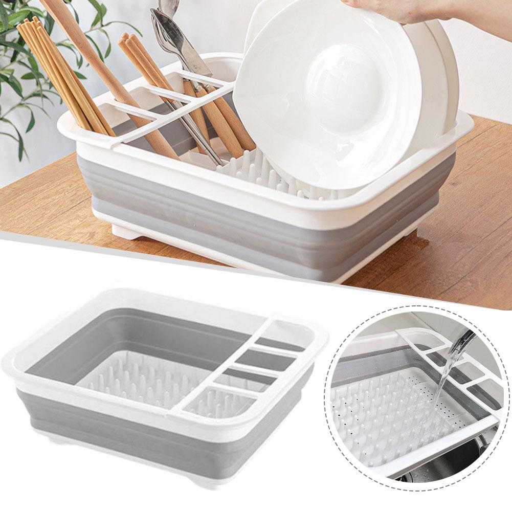 Camping Cooking Rack - 折りたたみ式食器乾燥ラック、食器整理棚、シンク乾燥ラック、ポータブル排水収納ボックス、キッチン、RV、キャンプ用トレイ