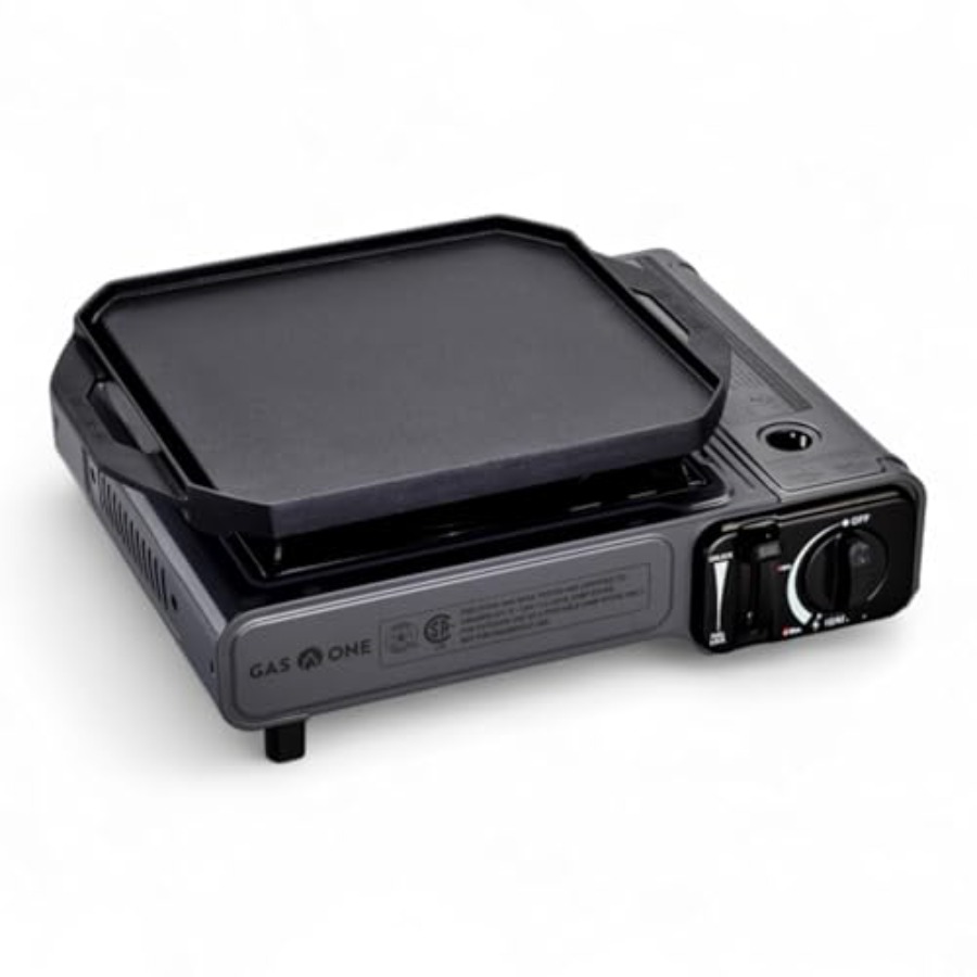 Camping Cooking Flat Top - GasOne GS-1000G-KIT ブタンガスストーブ フラットトップグリドル付き ブタン グリル