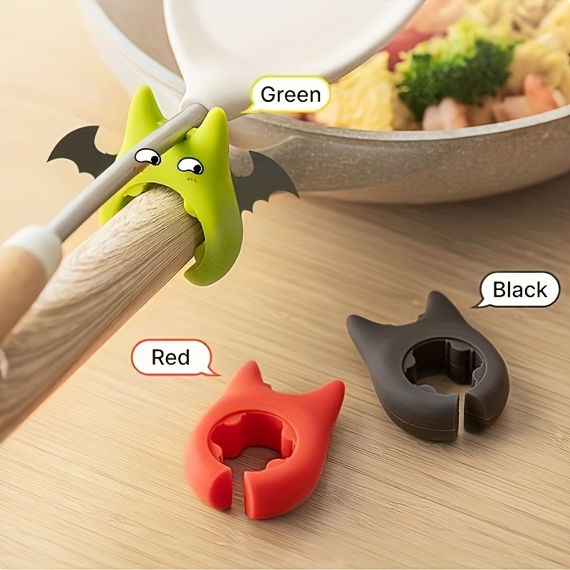 Camping Hiking Cooking - 屋外用ポータブルキャンプシリコン製スパチュラホルダー、余汁防止スープスプーンホルダー、ピクニック調理用汚れ防止鍋エッジブラケット