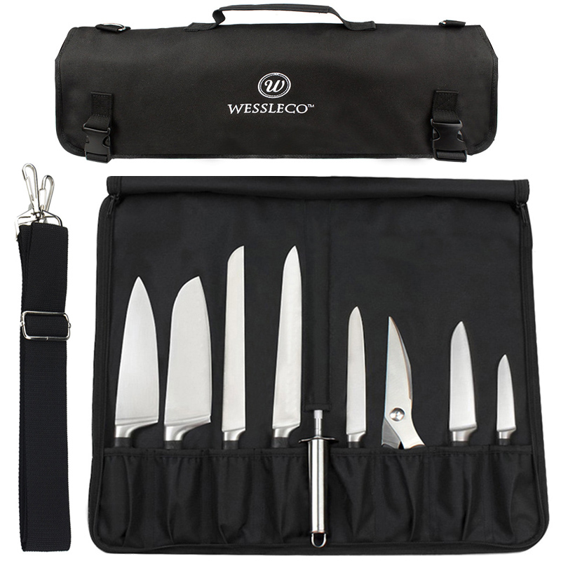Camping Cooking Rack - ポータブルナイフロールバッグオックスフォード複数のポケットキッチン用品シェフナイフ収納袋キャンプ旅行キャリーケースバッグアクセサリー
