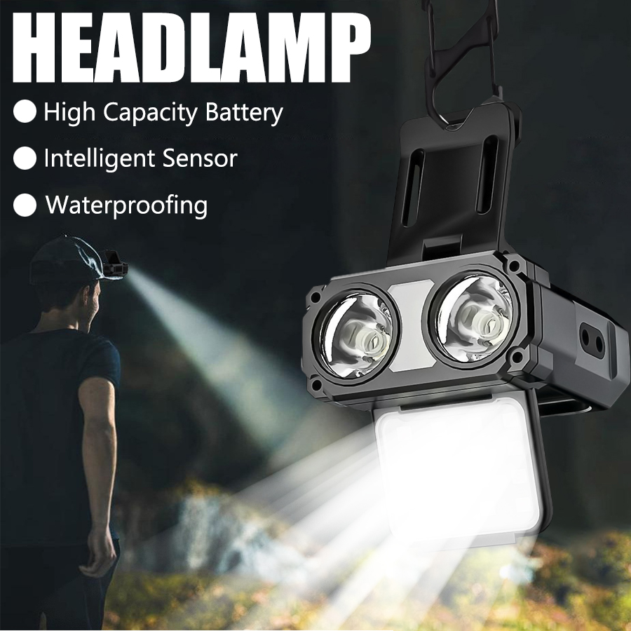 Camping Cooking Fish - センサー COB LED ヘッドランプ キャップ クリップ
