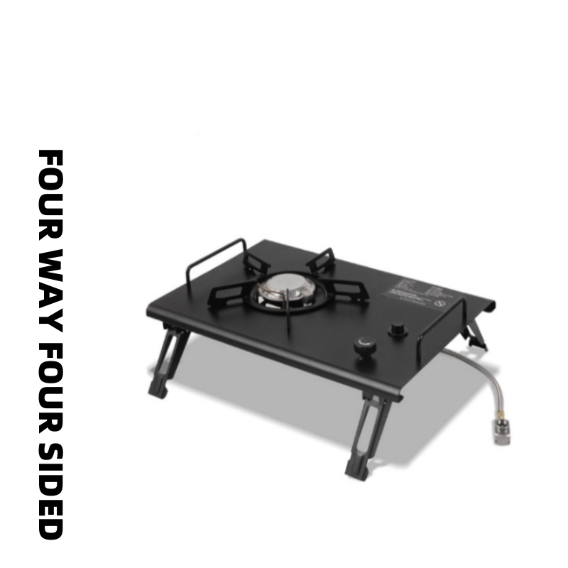 Camping Cooking Table With Windshield - 屋外折りたたみ式カード型キャンプテーブルストーブ調理器具ポータブル折りたたみ式ガスストーブキャンプ用小型ガスストーブ