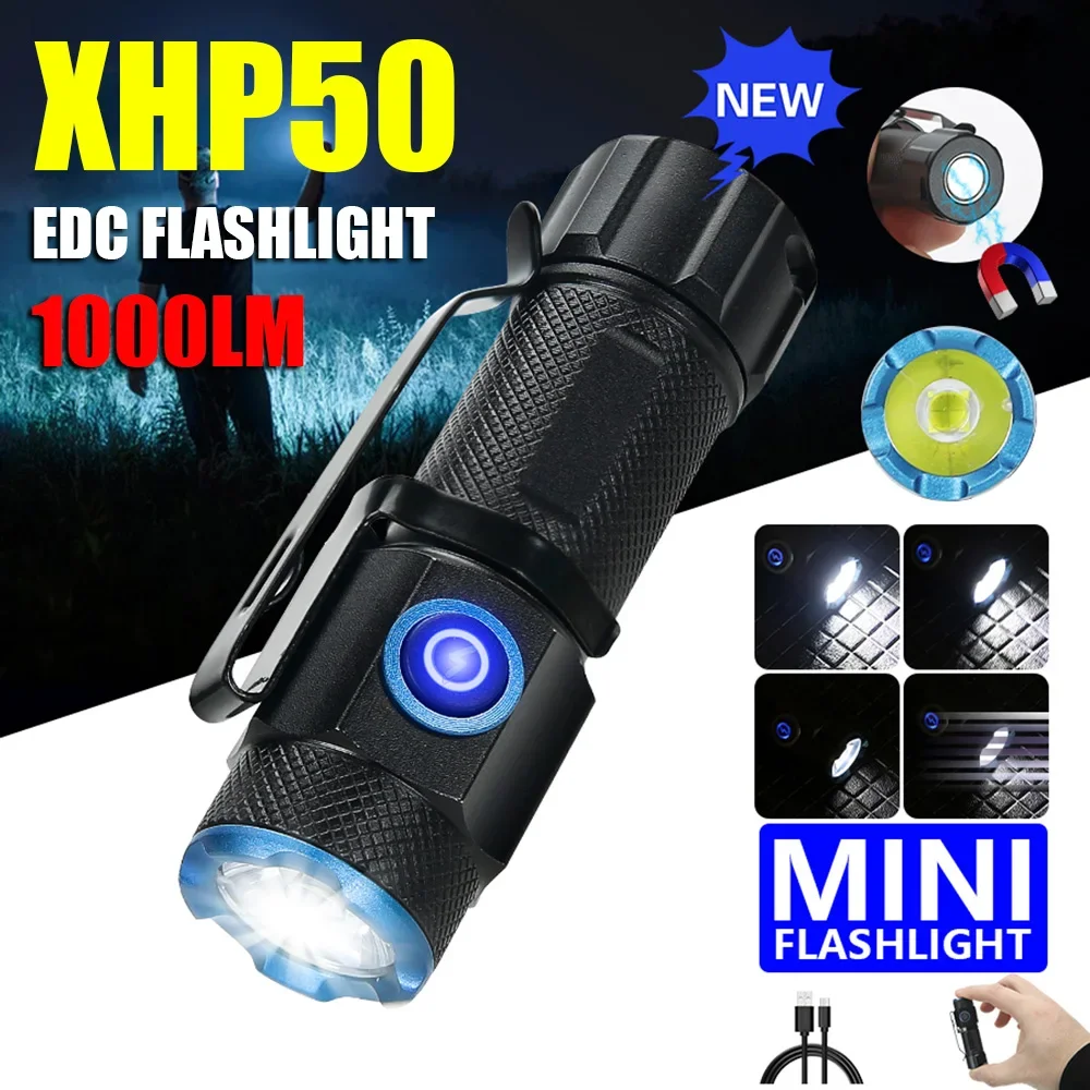 Camping Cooking Fish - 20 ワット超高輝度 P50 LED 懐中電灯ミニ充電式テールマグネット付き 16340
