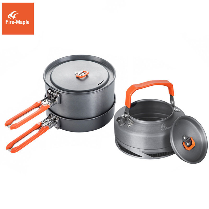 Camping Cooking Pots And Pans - Fire Maple器具ハイキング調理セット熱交換器ポットパンケトル FMC-FC2 台所用品屋外食器