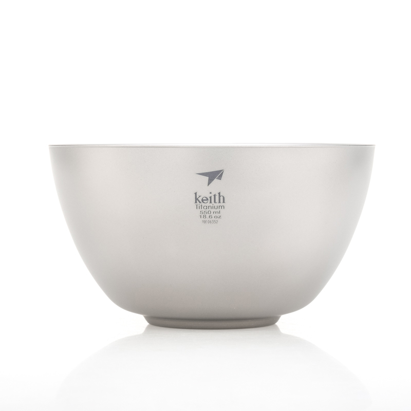 Camping Cooking Dishes - Keeith-スーププレート付きダブルウォールボウル,サラダ用食品容器,キャンプ料理,ピクニック,550ml,ti5354