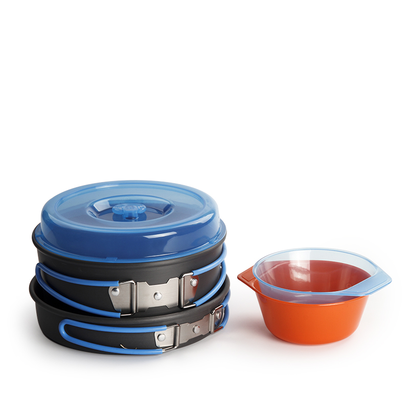 Camping Cooking Pots And Pans - キャンプ調理器具バックパッキングポットパンボウルキットアウトドアポット調理セット食器ハイキングピクニック用品