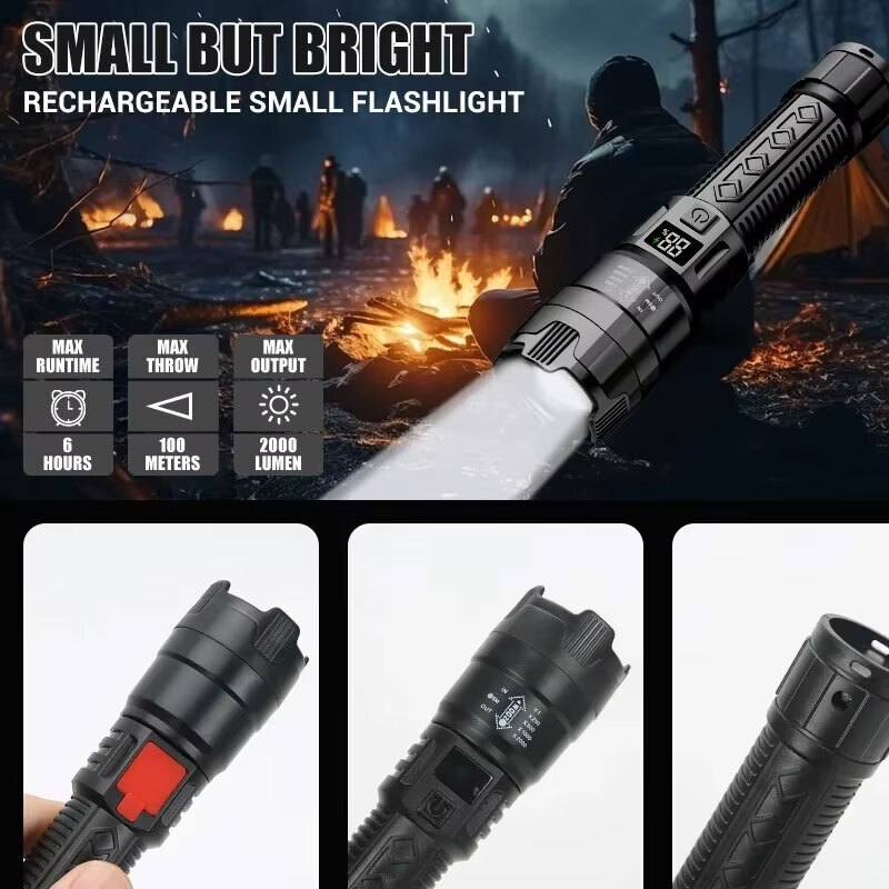 高強力パワー LED 懐中電灯 2000LM 戦術トーチ デ - Camping Cooking Fish のレビューと価格