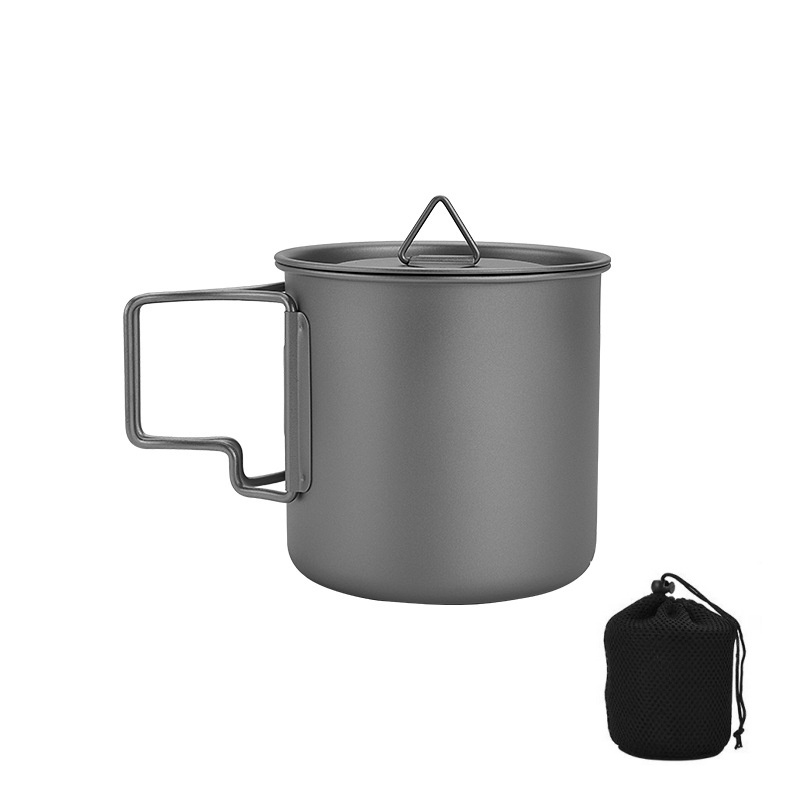 チタン製キャンプマグ 折りたたみハンドル付き 軽量ポータブル - Camping Cooking Rack のレビューと価格