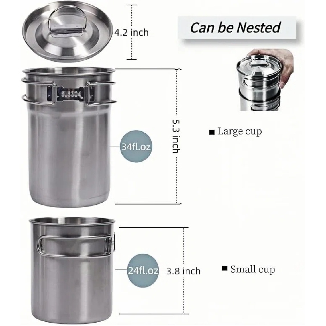 折りたたみ式キャンプカップマグカップキャンプポット調理器具3 - Camping Cooking Pots And Pans のレビューと価格