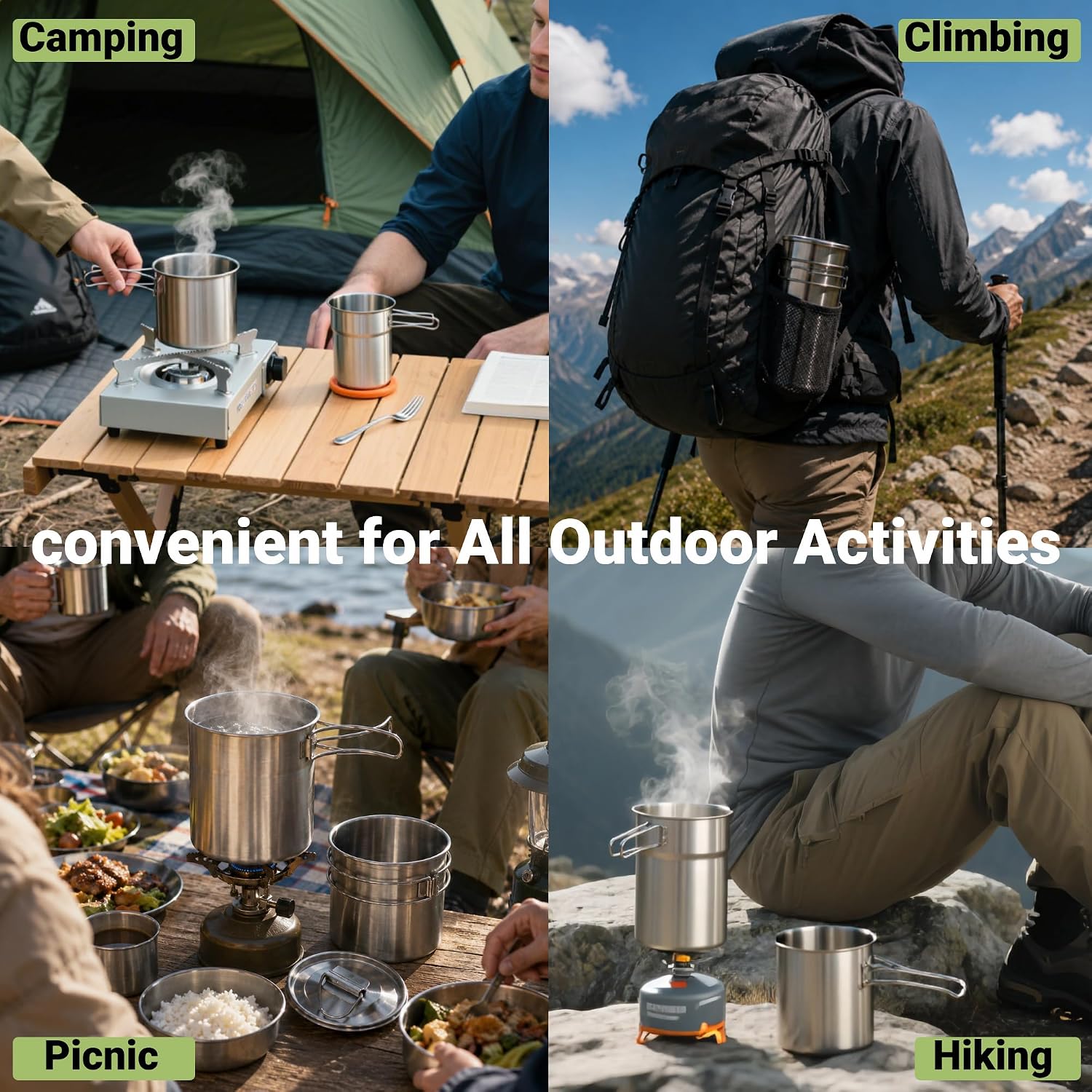折りたたみ式キャンプカップマグカップキャンプポット調理器具3 - Camping Cooking Pots And Pans のレビューと価格