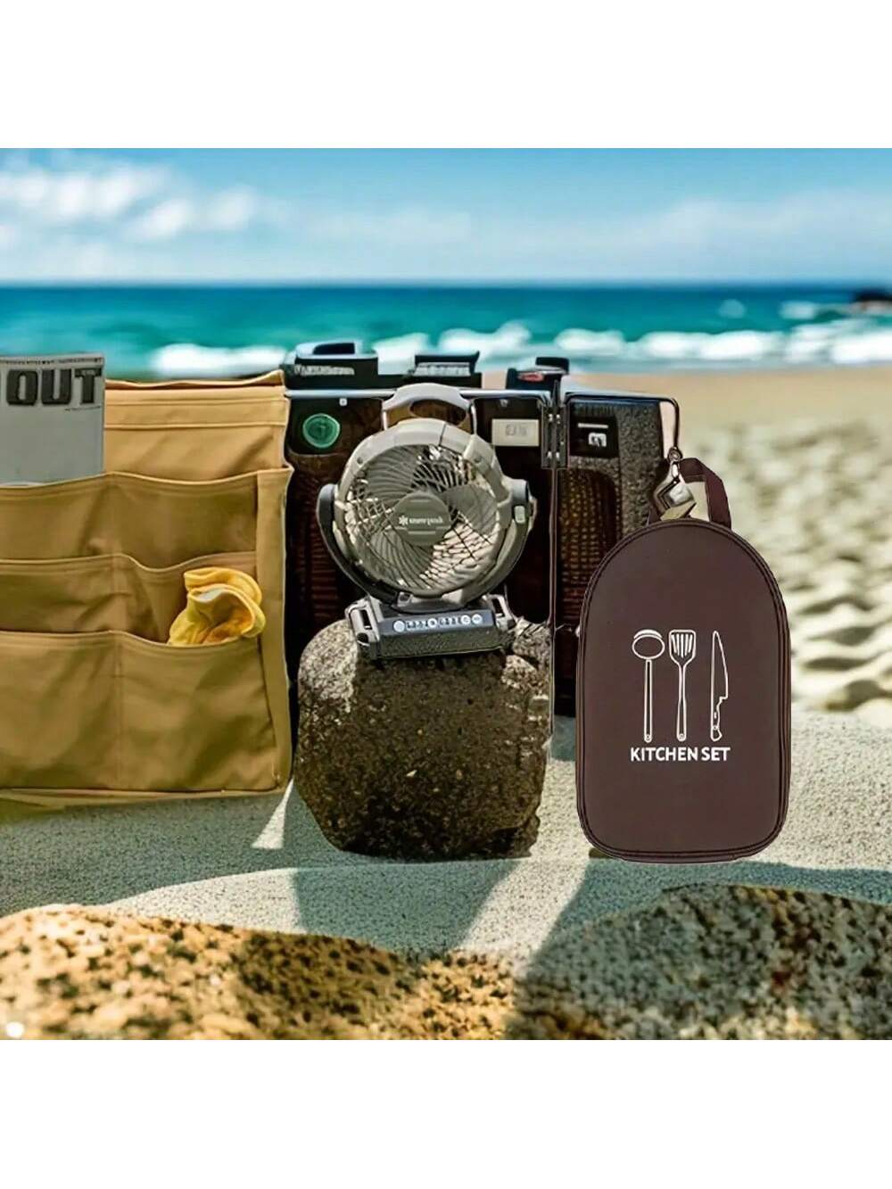 アウトドアキャンプ調理器具収納袋調理器具オーガナイザーキッチ - Camping Cooking Utensils Storage のレビューと価格