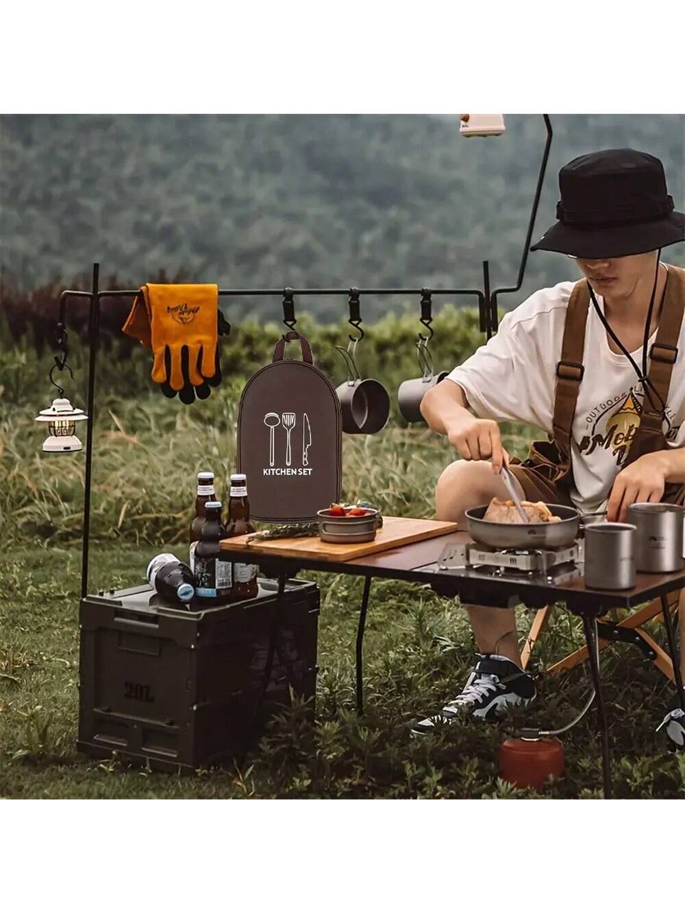 アウトドアキャンプ調理器具収納袋調理器具オーガナイザーキッチ - Camping Cooking Utensils Storage のレビューと価格