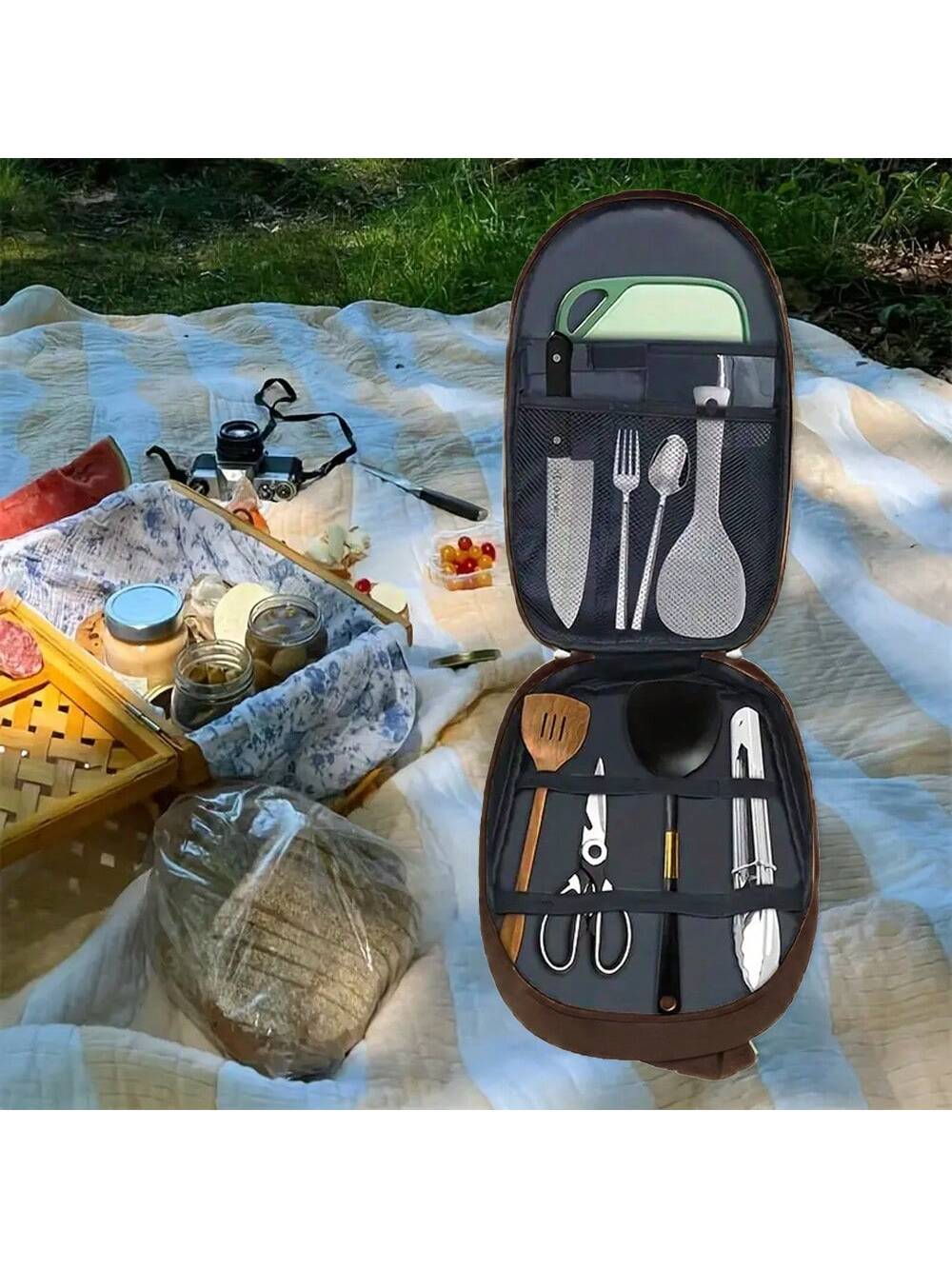アウトドアキャンプ調理器具収納袋調理器具オーガナイザーキッチ - Camping Cooking Utensils Storage のレビューと価格