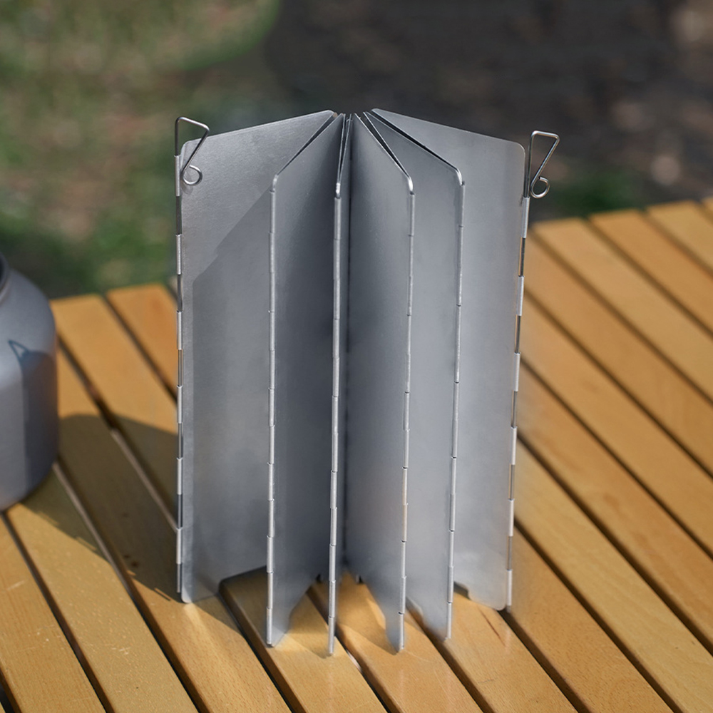 10プレート折りたたみ式ガスストーブ風防屋外キャンプ調理用バ - Camping Cooking Windscreen のレビューと価格