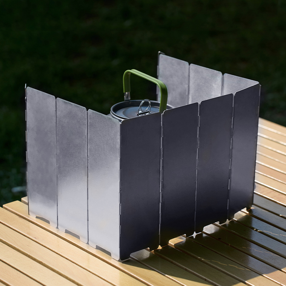 10プレート折りたたみ式ガスストーブ風防屋外キャンプ調理用バ - Camping Cooking Windscreen のレビューと価格