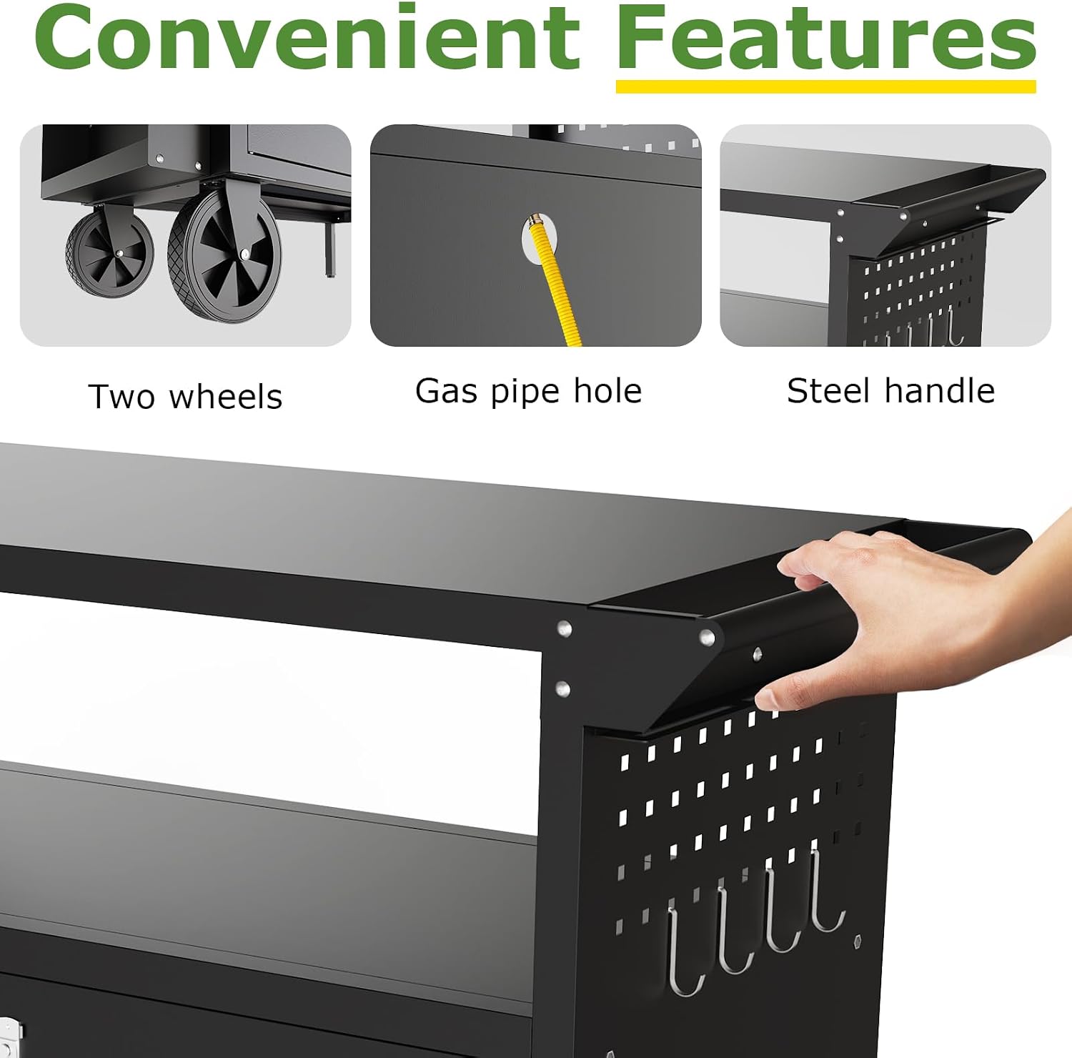 屋外グリルカートテーブル、収納付きキッチンアイランド、ホイー - Camping Cooking Bbq のレビューと価格