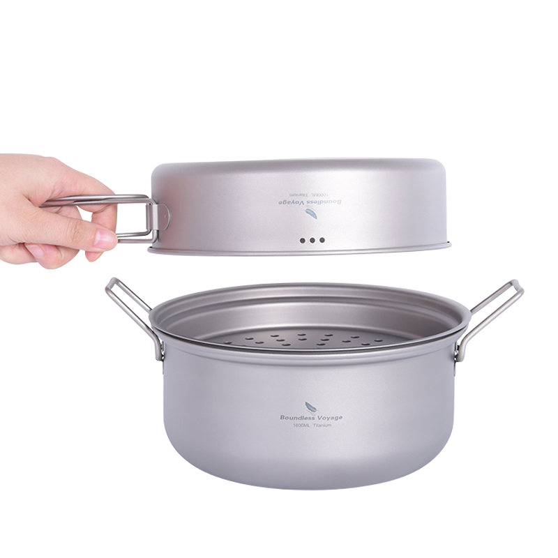 バウンドレスボヤージュ チタン製蒸し器 アウトドアキャンプ調 - Camping Cooking Pots And Pans のレビューと価格