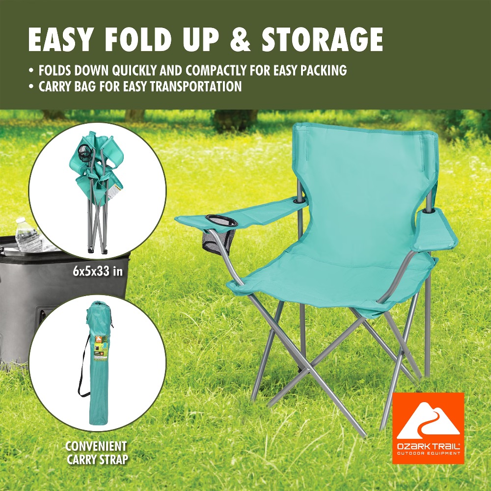 折りたたみ式クワッドキャンプチェア カップホルダー付き ポー - Camping Cooking Fish のレビューと価格