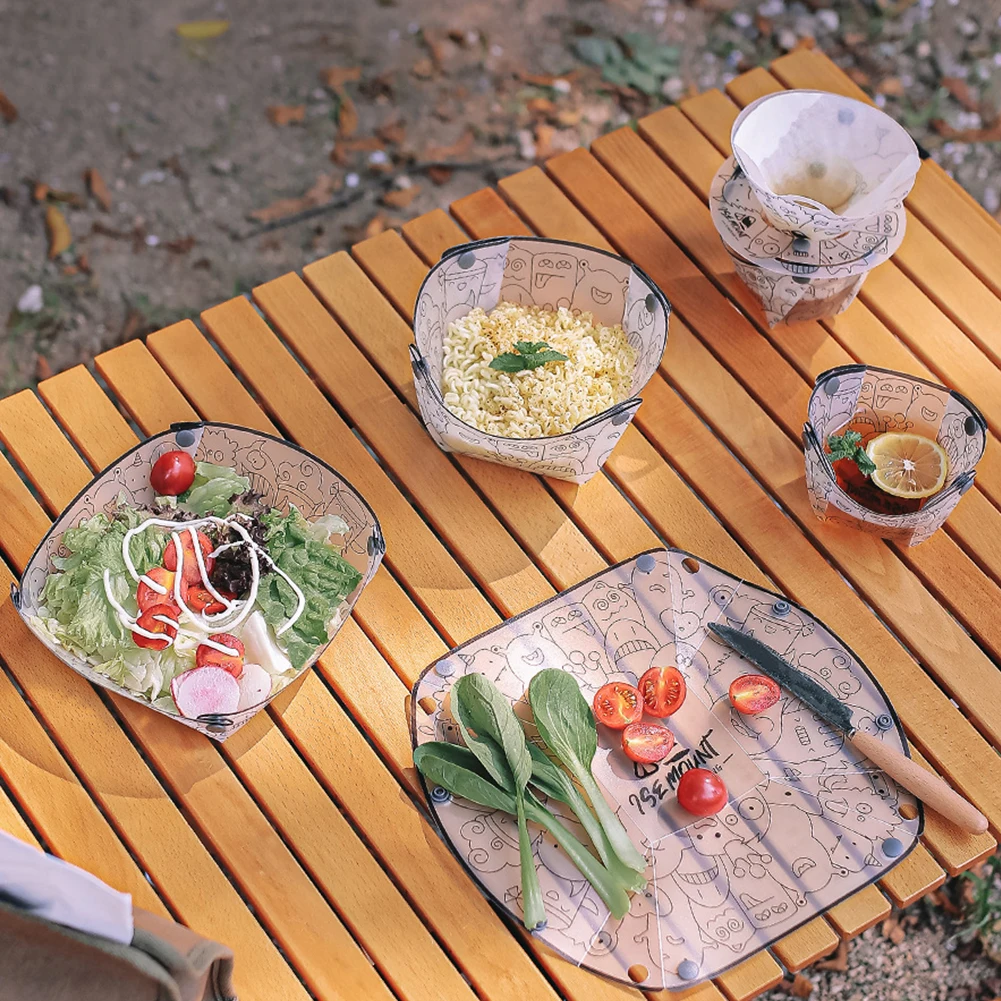 PP 折りたたみ食器ポータブルキャンプ食器セットボウル/カッ - Camping Cooking Dishes のレビューと価格