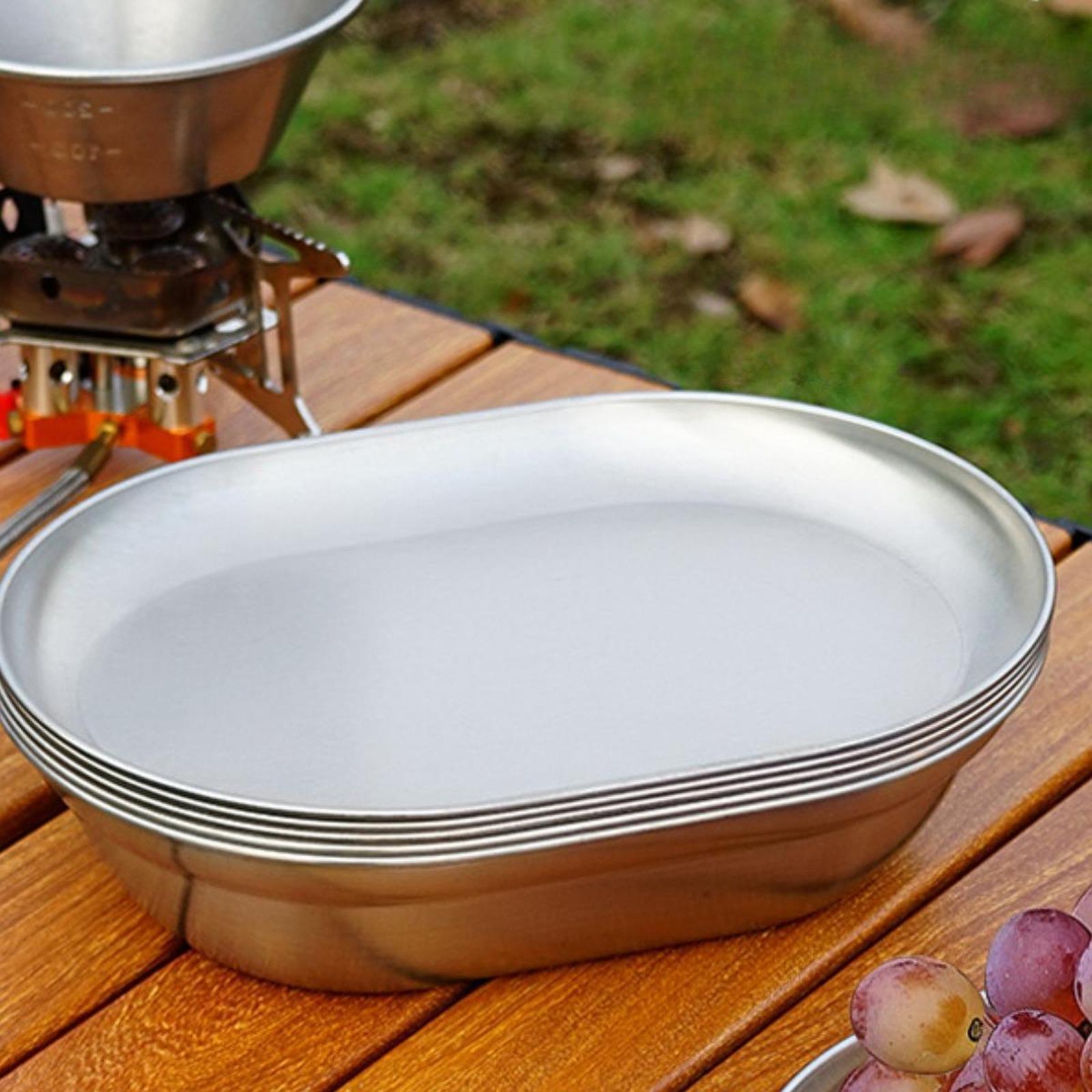 アウトドア用ステンレス製キャンププレート、お手入れ簡単な調理 - Camping Cooking Dishes のレビューと価格