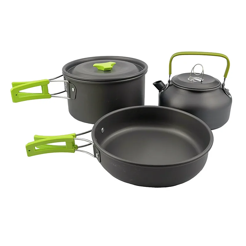 アウトドアポットパンケトルキャンプ調理器具キットハイキングピ - Camping Cooking Pots And Pans のレビューと価格