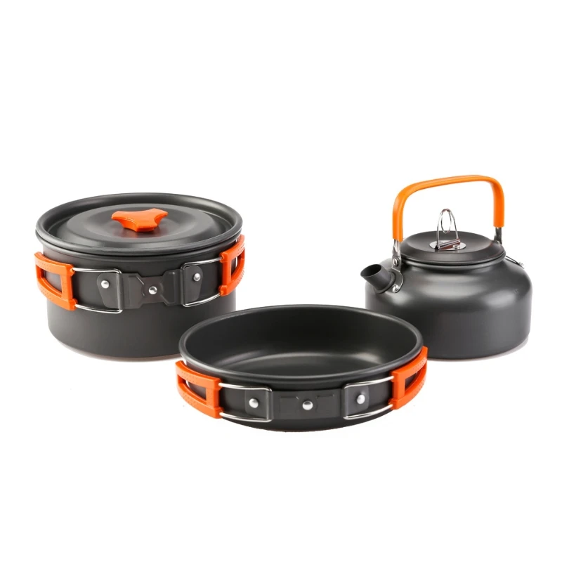 アウトドアポットパンケトルキャンプ調理器具キットハイキングピ - Camping Cooking Pots And Pans のレビューと価格