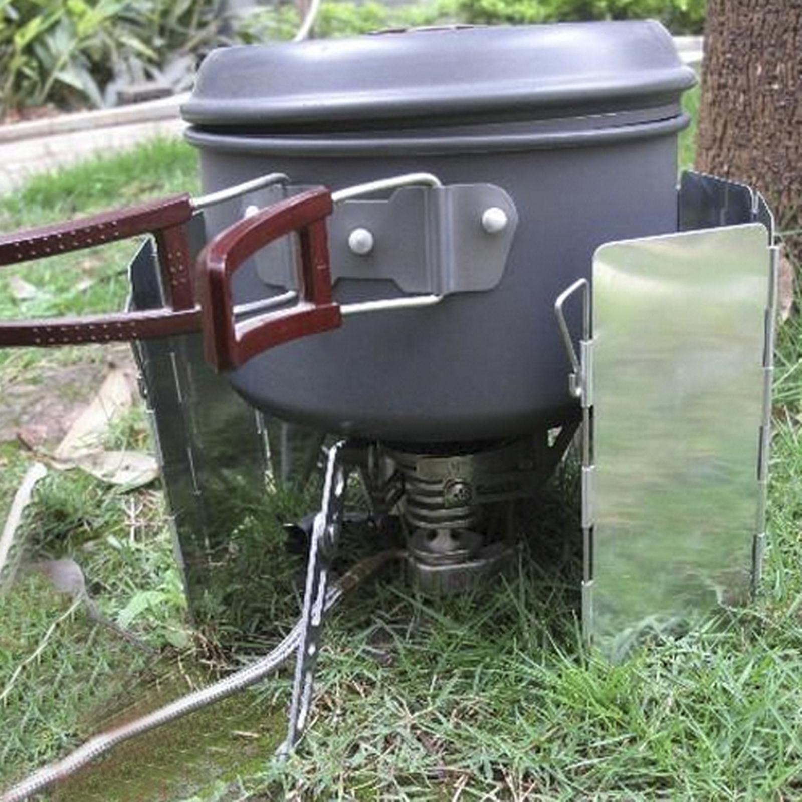 折りたたみ式ガスストーブ風よけ キャンプ ハイキング ピクニ - Camping Cooking Windscreen のレビューと価格
