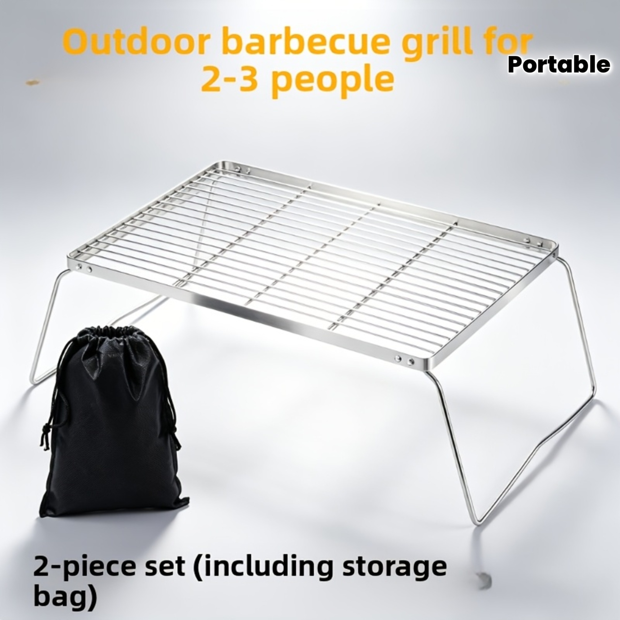 ポータブル折りたたみ式ステンレスキャンプファイヤースタンド  - Camping Cooking Bbq のレビューと価格