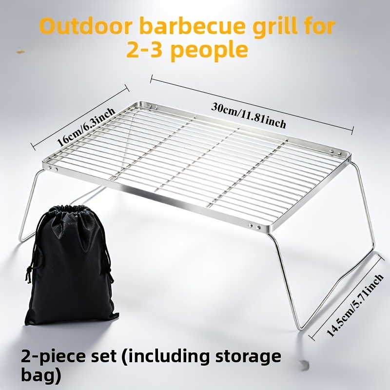 ポータブル折りたたみ式ステンレスキャンプファイヤースタンド  - Camping Cooking Bbq のレビューと価格