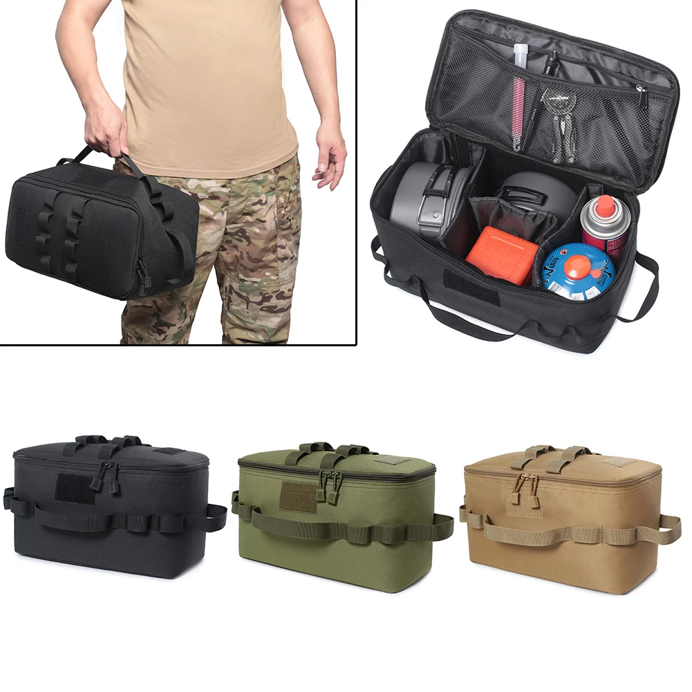 戦術的なポーチキャンプ収納袋調理器具オーガナイザーポータブル - Camping Cooking Utensils Storage のレビューと価格