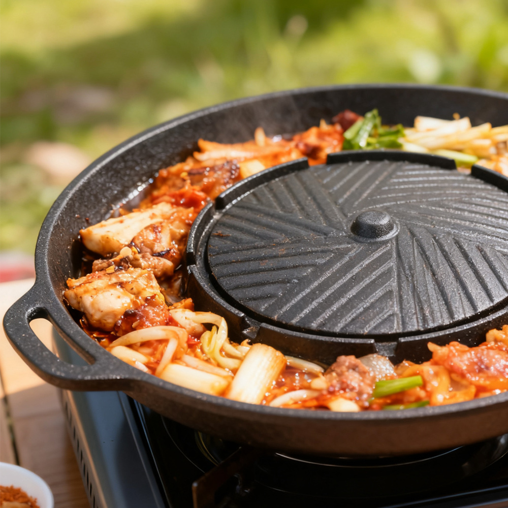 KOSUN 韓国式BBQグリルパン 2 in 1 丸型バーベ - Camping Cooking Bbq のレビューと価格