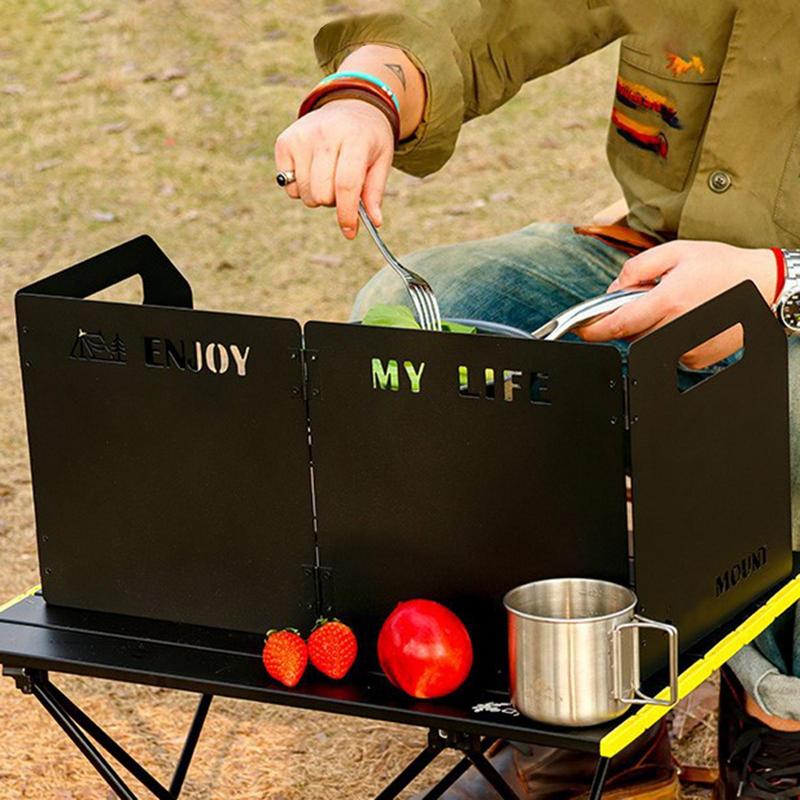 二つ折りガスストーブウィンドシールド、屋外ピクニッククッキン - Camping Cooking Windscreen のレビューと価格