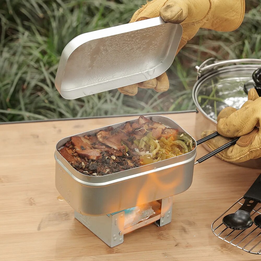 800/1400 ミリリットルアルミ弁当箱旅行キャンプ食器メ - Camping Cooking Dishes のレビューと価格