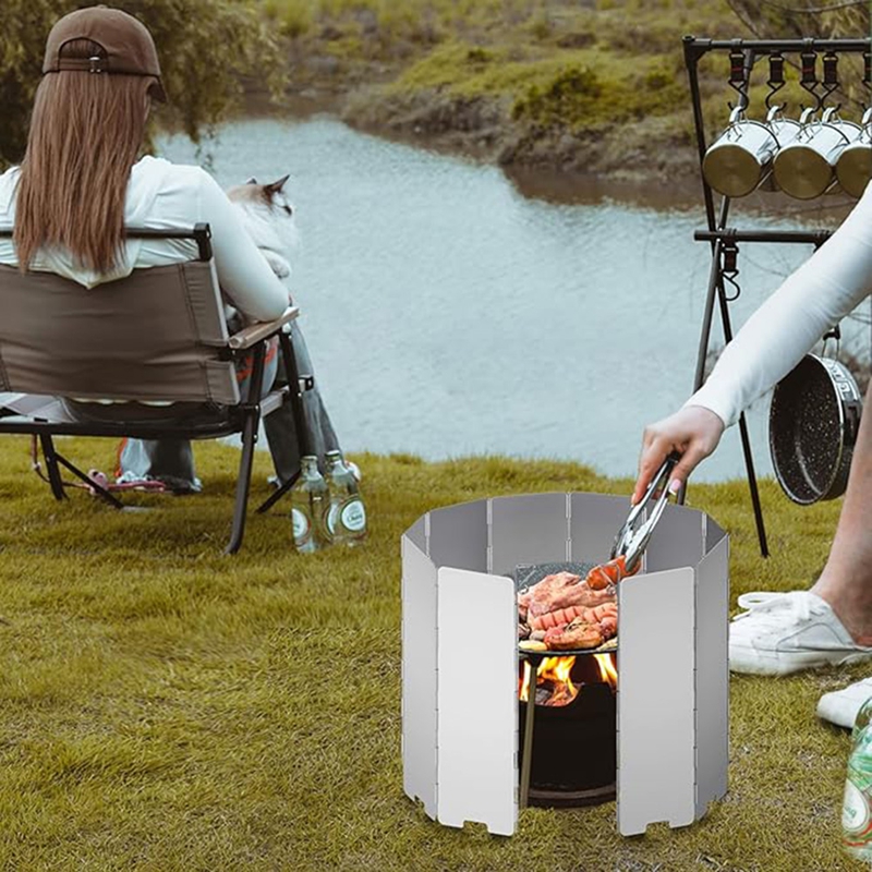 10プレートガスストーブ風防屋外キャンプピクニック調理バーナ - Camping Cooking Windscreen のレビューと価格