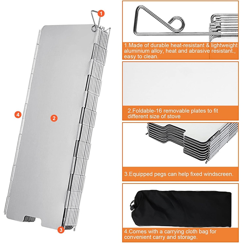 10プレートガスストーブ風防屋外キャンプピクニック調理バーナ - Camping Cooking Windscreen のレビューと価格