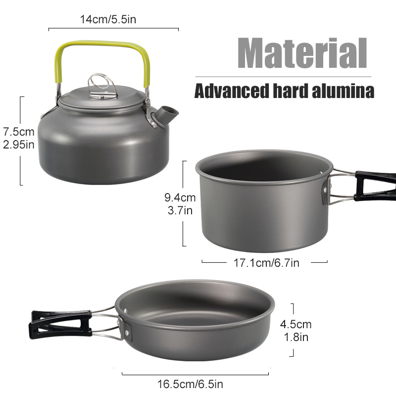 WESTTUNE キャンプ調理器具キット アルミ アウトドア - Camping Cooking Pots And Pans のレビューと価格