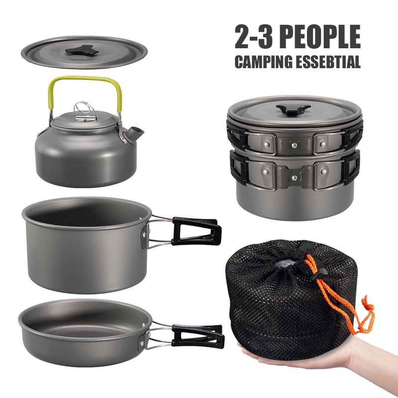 WESTTUNE キャンプ調理器具キット アルミ アウトドア - Camping Cooking Pots And Pans のレビューと価格