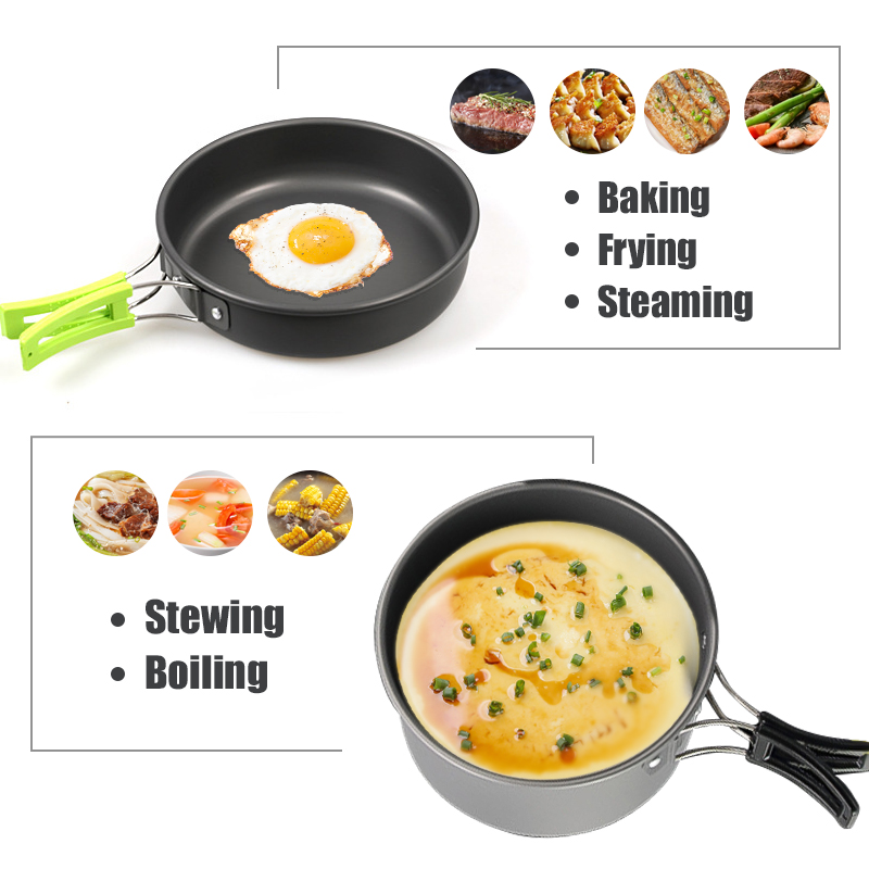 WESTTUNE キャンプ調理器具キット アルミ アウトドア - Camping Cooking Pots And Pans のレビューと価格