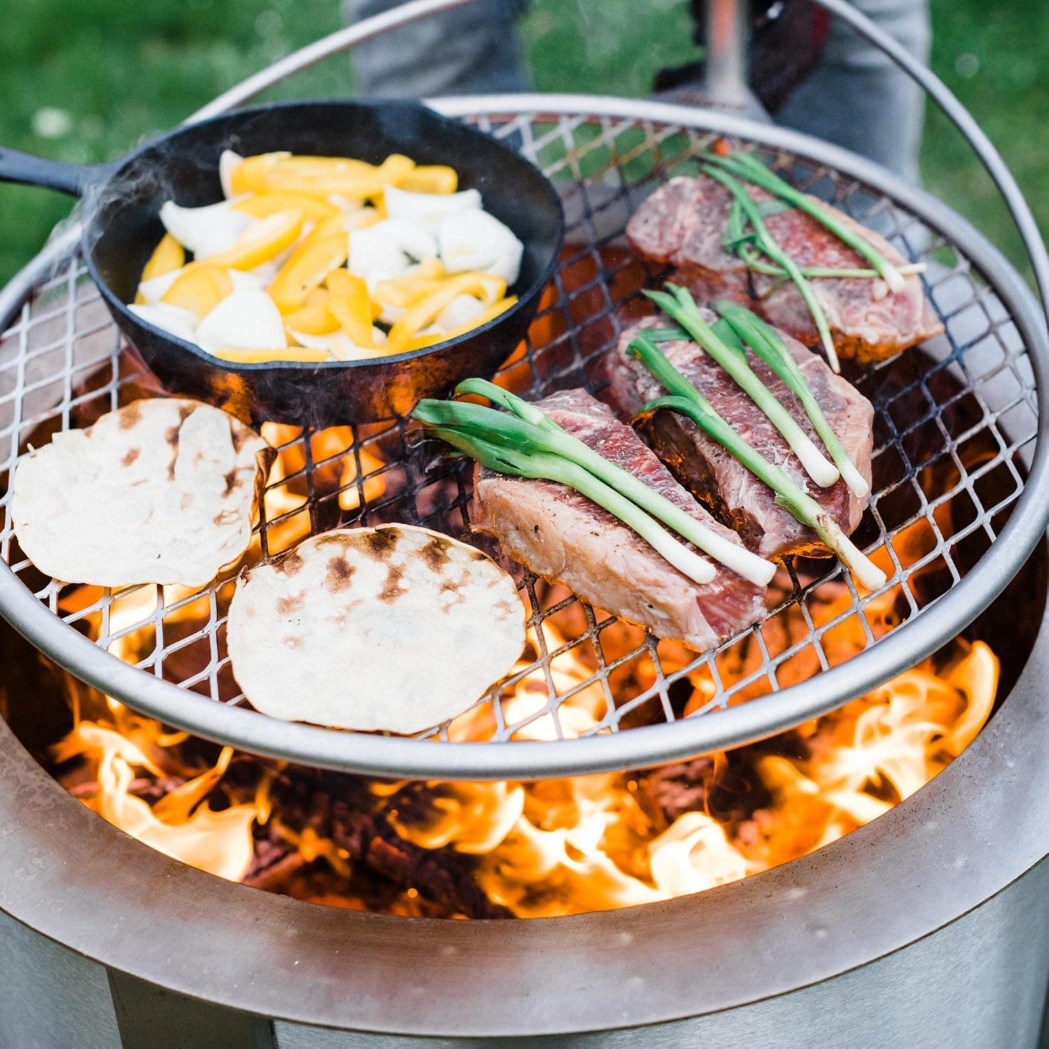 24インチ ステンレス製キャンプファイヤー調理用焼き網、耐久 - Camping Cooking Rack のレビューと価格